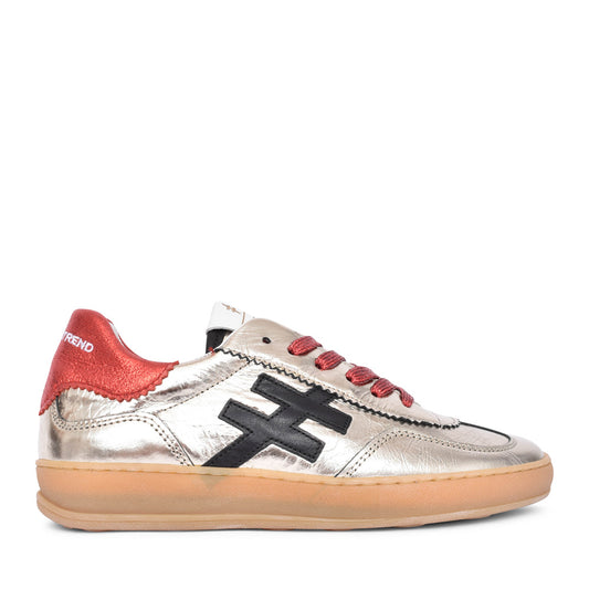 Ladies A032 5878 Laced Trainer In Platino