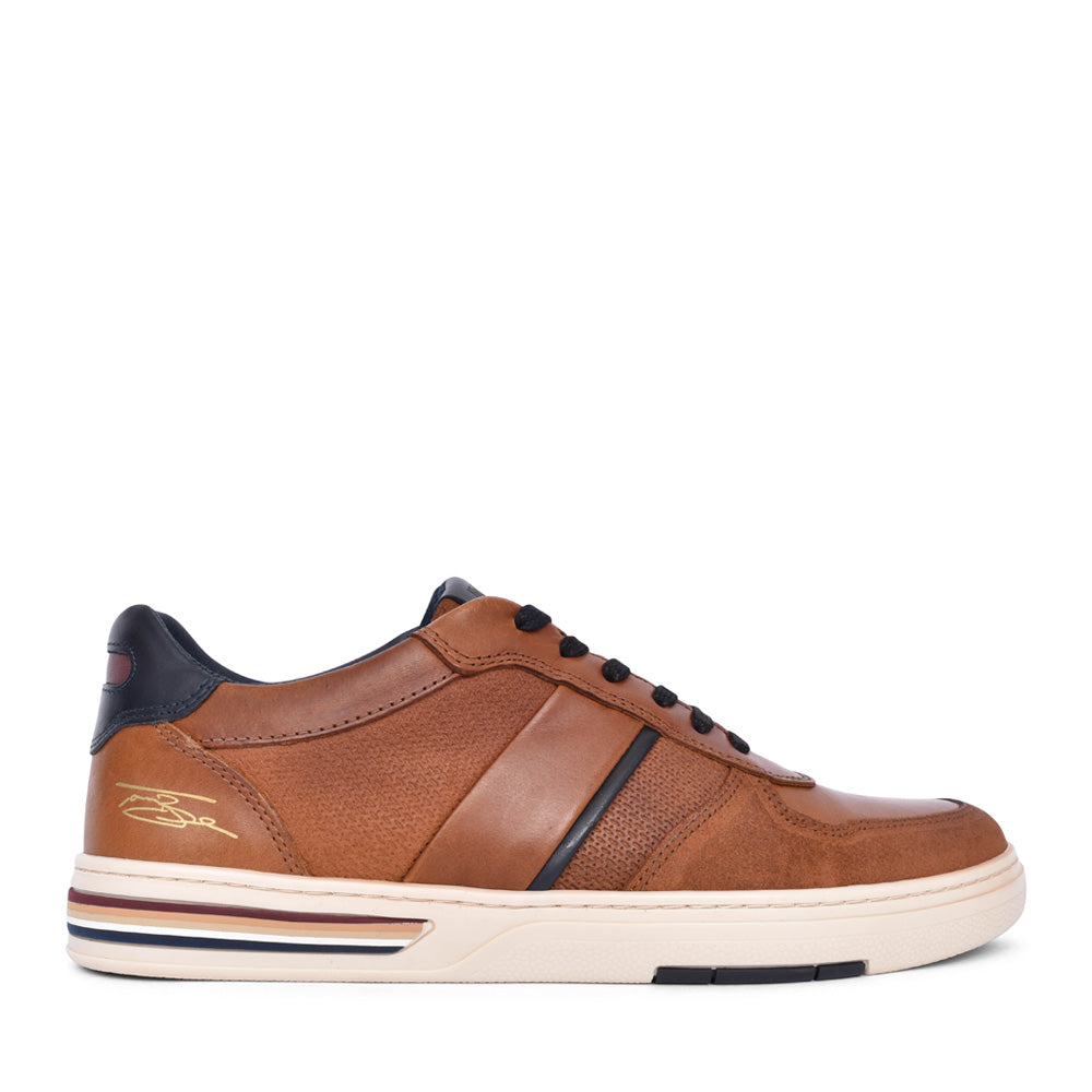 Mens Montoya Laced Trainer In Tan
