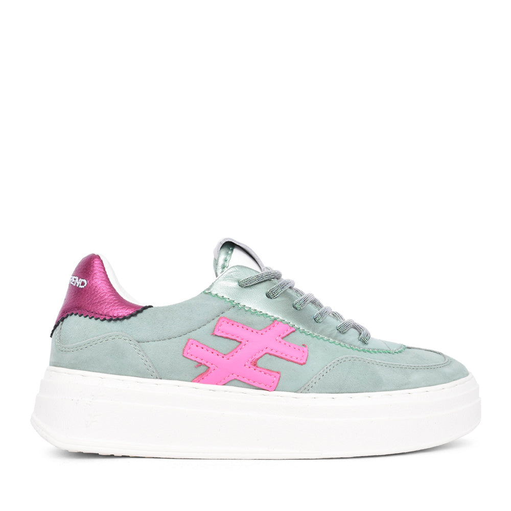 Ladies A035 M368 Laced Trainer In Mint