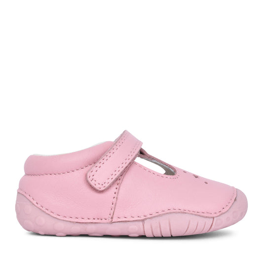Girls Tumble Sugar Pink T-bar Velcro Shoe In Kids F Fit