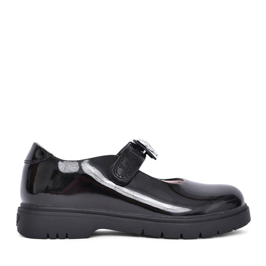 Girls Lk8934 Zoey Mary Jane Shoe In Blk Patent