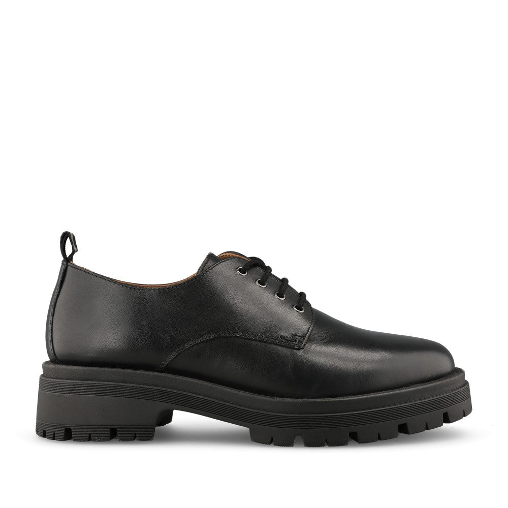 Girls Kanna Laced Shoe In Blk Leather