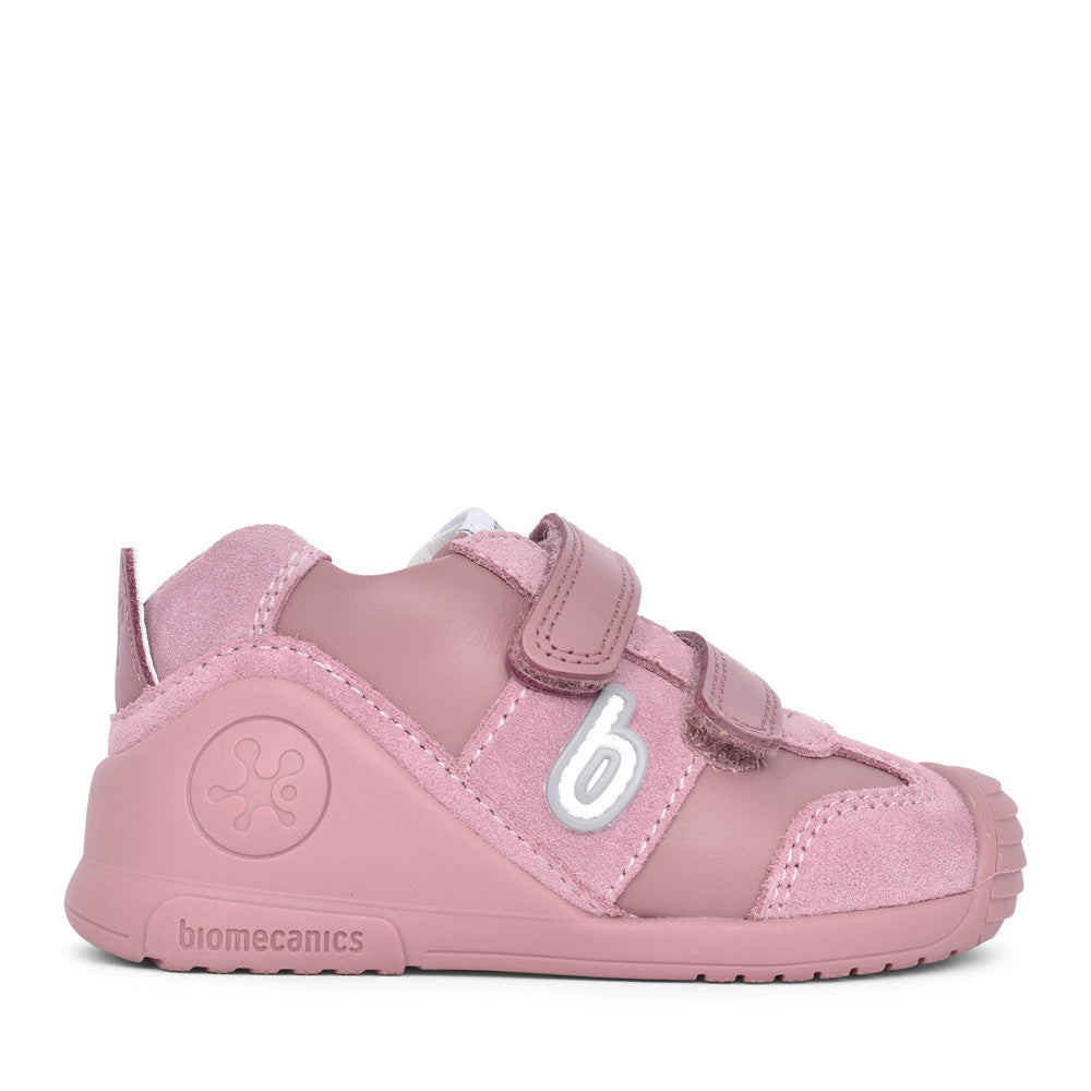 Girls 221002 Double Velcro Shoe In Mauve