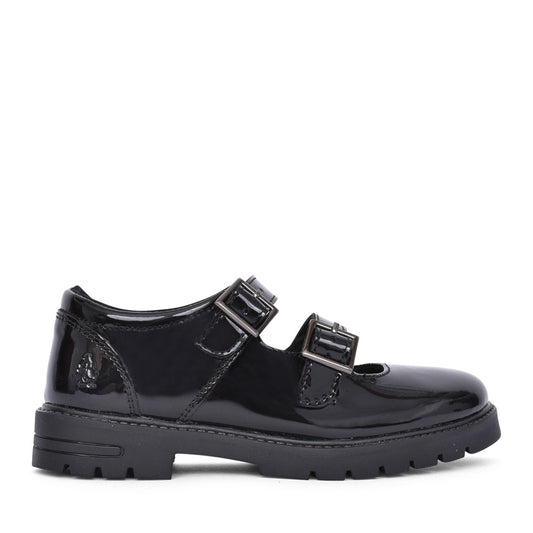 Girls Ella Mary Jane Shoe In Blk Patent