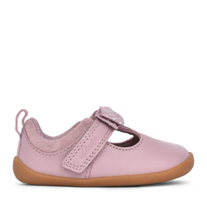 Girls Roamer Trim Dusty Pink T-bar Shoe In Kids F Fit