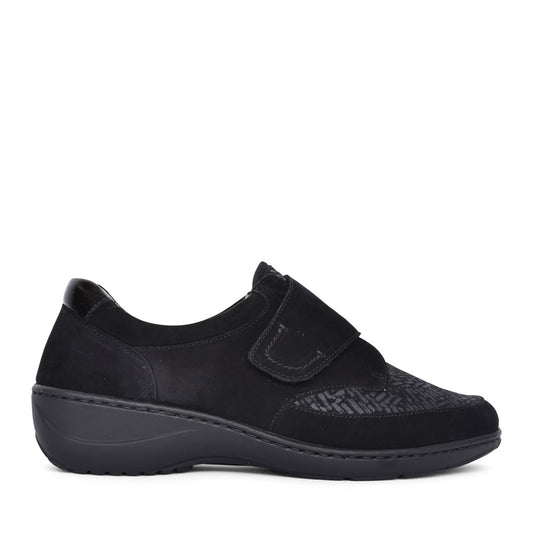 Ladies 607k31 Kya K-fit Velcro Shoe In Black