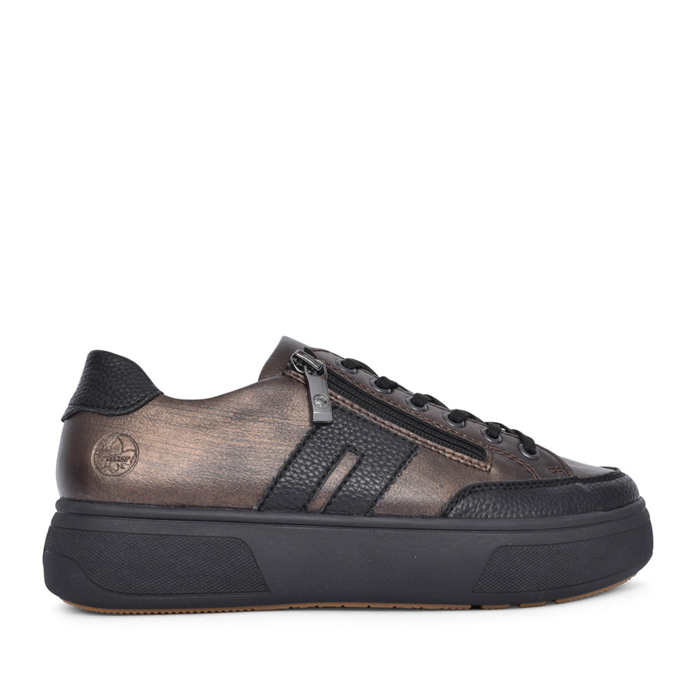 Ladies M7711 Laced Trainer In Bronze