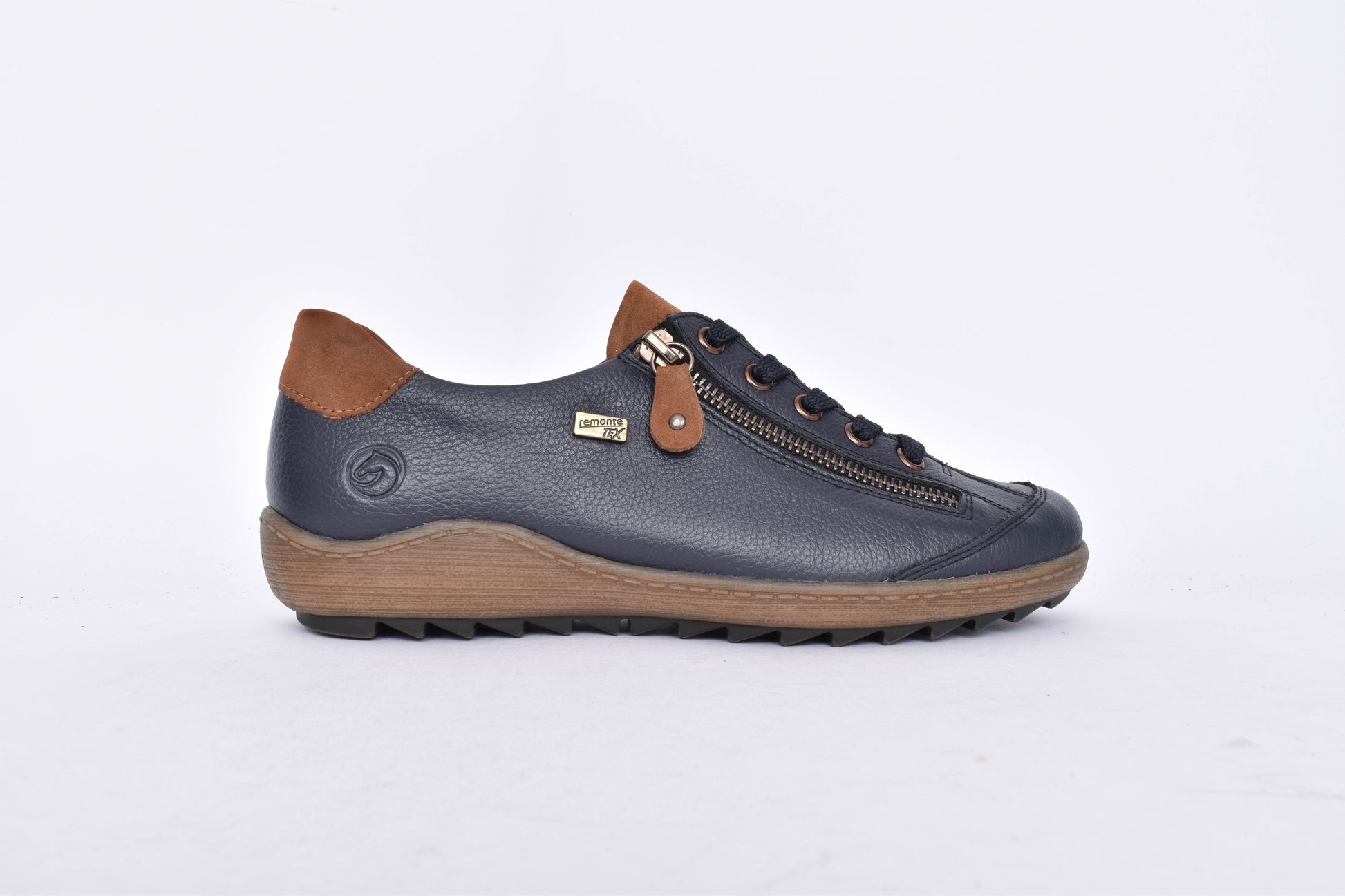 Ladies R1402 Tex Laced Trainer In Navy