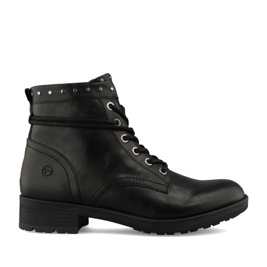 Ladies 1-25133 Low Heel Ankle Boot In Black