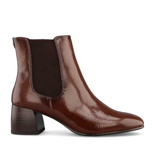 Ladies 1-25327 Block Heel Ankle Boot In Cognac
