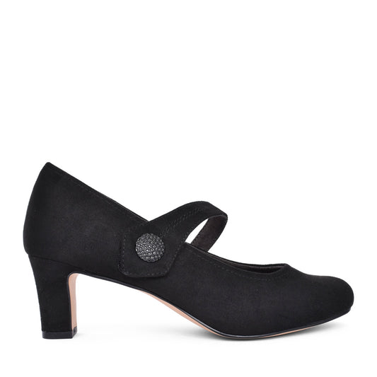 Ladies 8-22473 Medium Heel Court Shoe In Black
