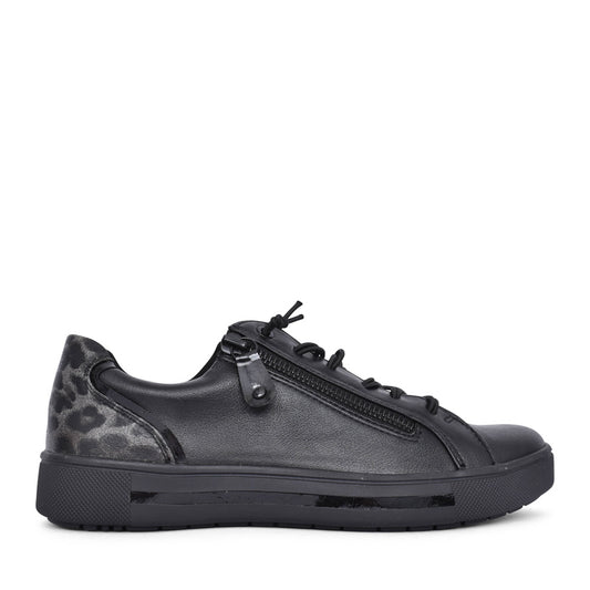 Ladies 8-23660 Laced Trainer In Black