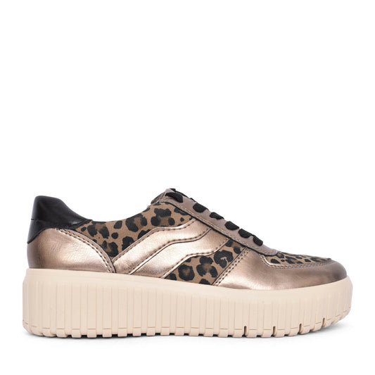 Ladies 8-23666 Laced Trainer In Leopard