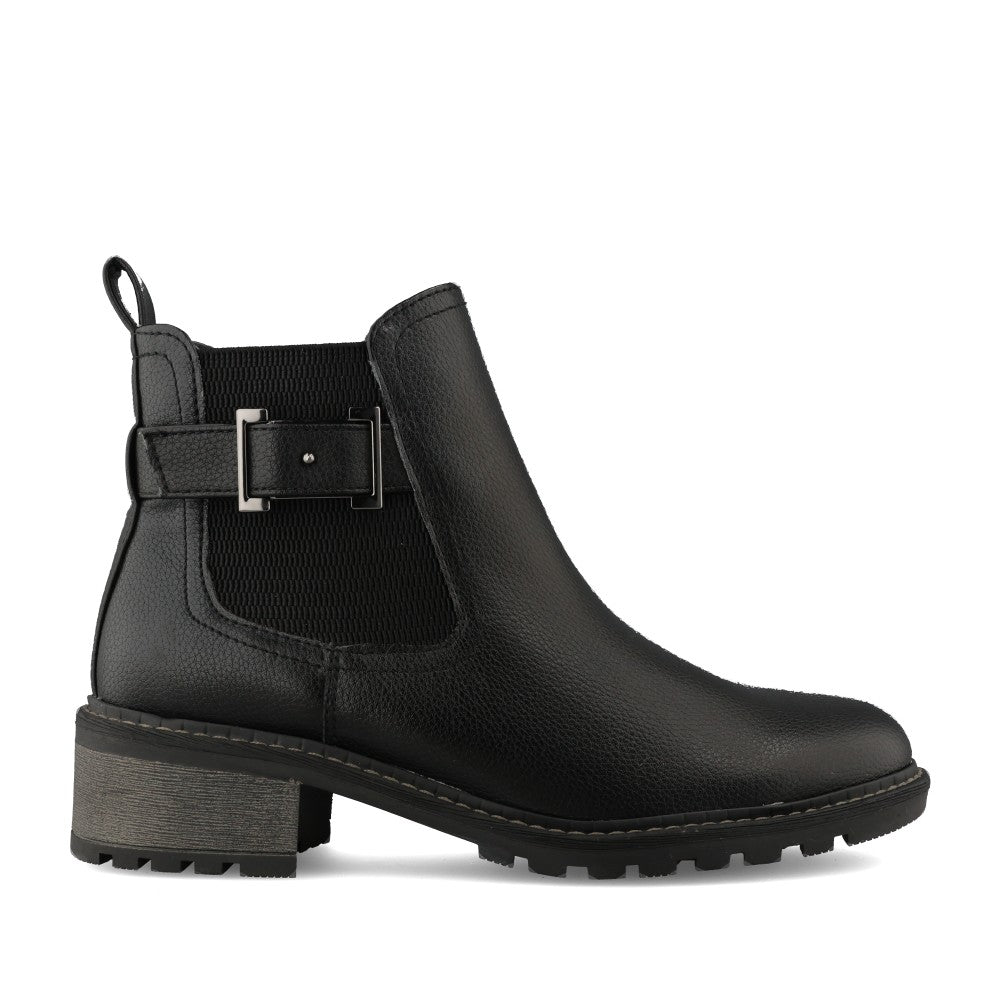 Ladies 8-25486 Low Heel Ankle Boot In Black