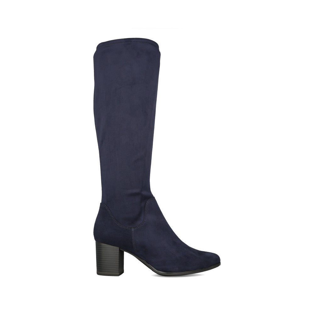 Ladies 9-25503 Low Heel Long Leg Boot In Navy