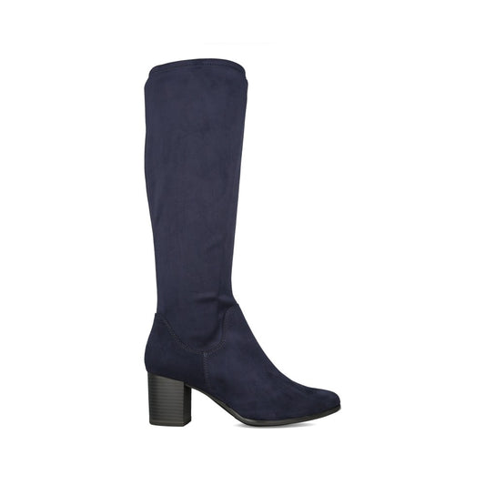 Ladies 9-25503 Low Heel Long Leg Boot In Navy