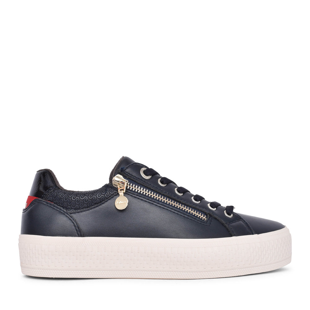 Ladies 5-23600 Laced Trainer In Navy