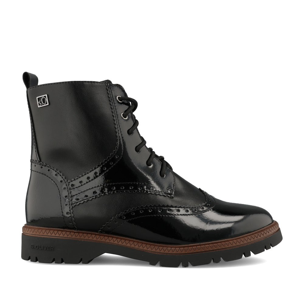 Ladies 5-25232 Laced Ankle Boot In Black