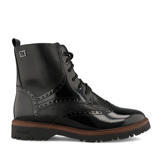 Ladies 5-25232 Laced Ankle Boot In Black