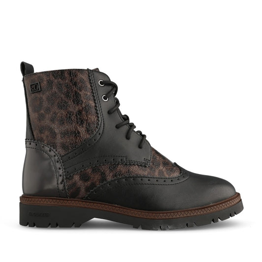Ladies 5-25232 Laced Ankle Boot In Leopard