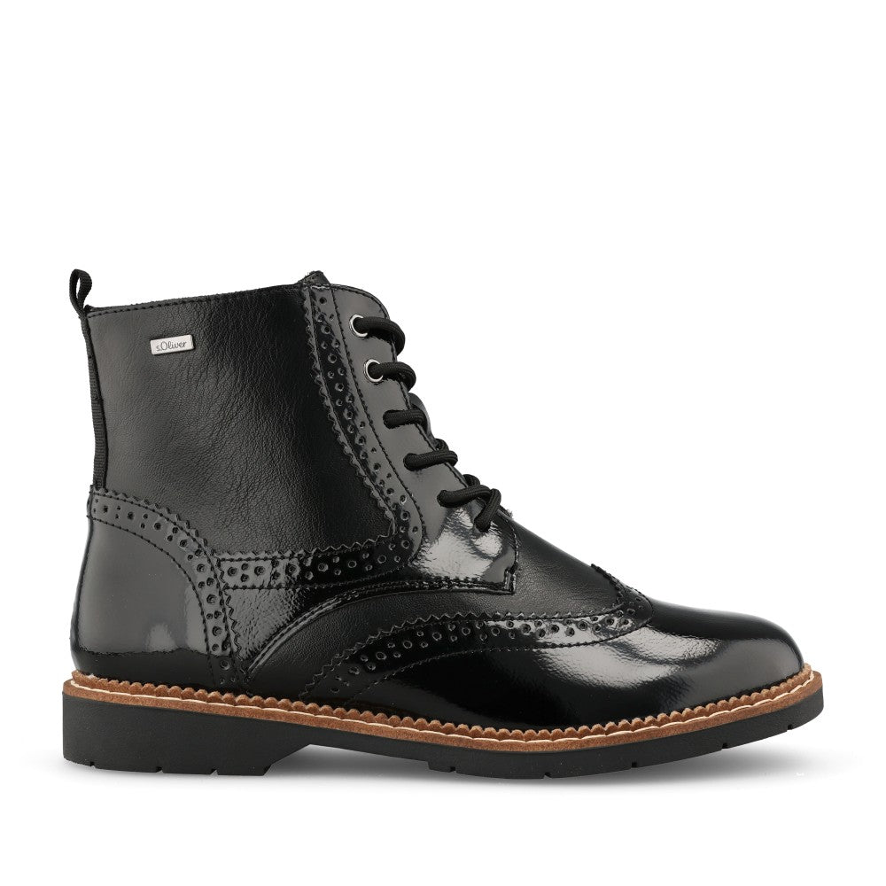 Ladies 5-25255 Laced Ankle Boot In Black