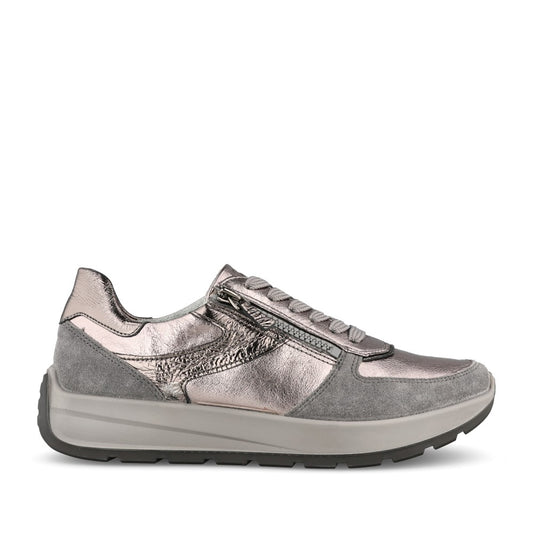 Ladies 12-25112 New York Laced Trainer In Graphite