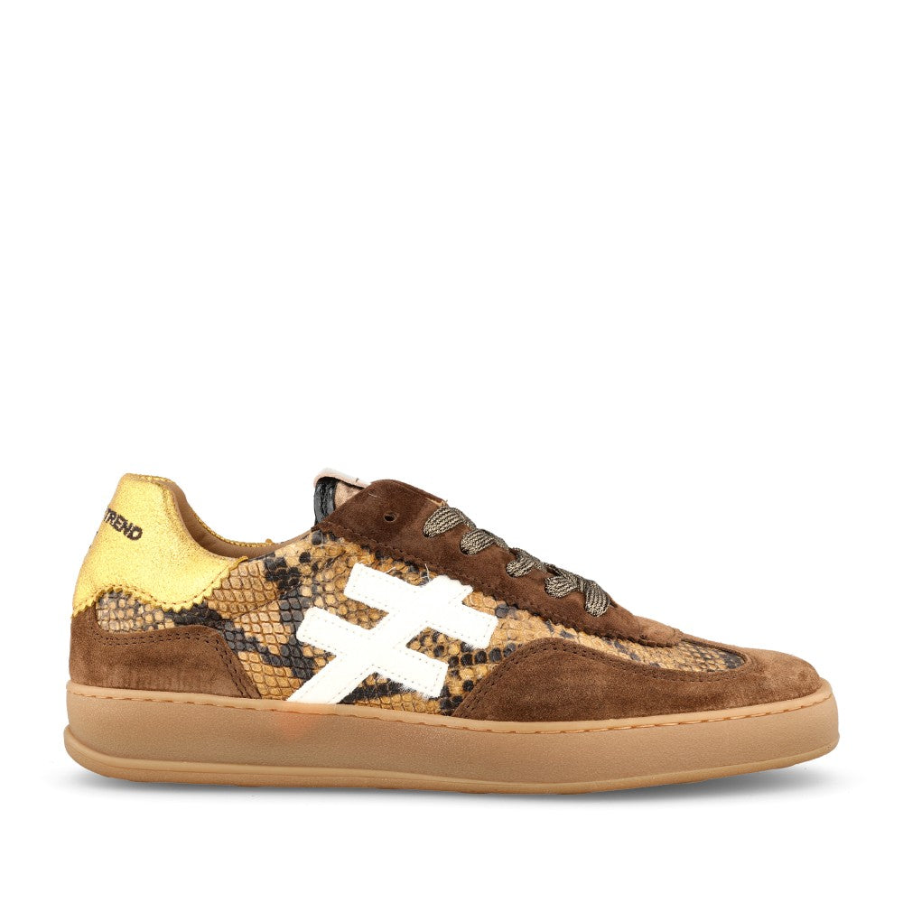 Ladies A032 8246 Laced Trainer In Snake