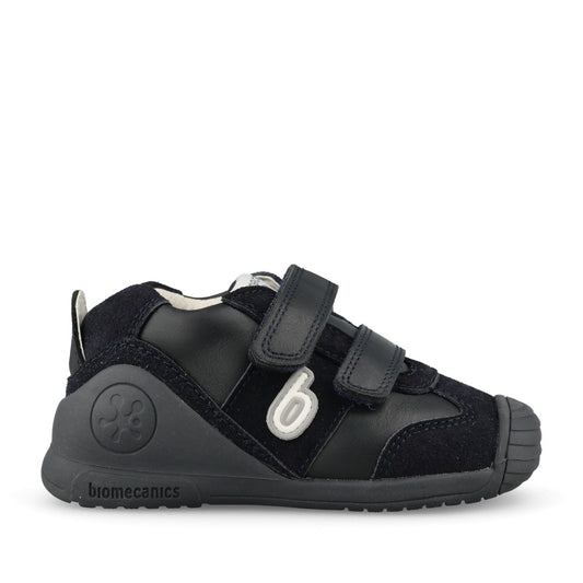 Boys 221002 Double Velcro Shoe In Navy