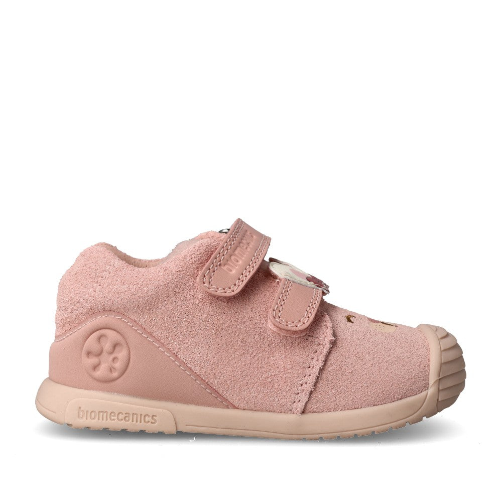 Girls 251107 Double Velcro Shoe In Rose