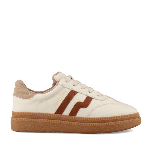 Ladies Eighty Two Laced Trainer In Cream