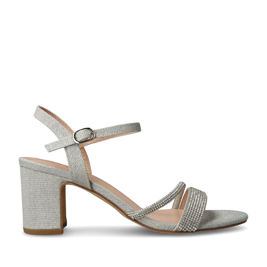 Ladies Shazam Jlh960 Medium Block Heel Sandal In Silver