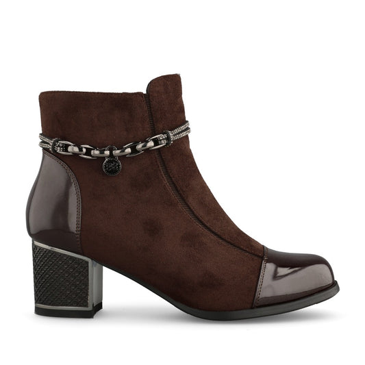 Ladies 1903 Block Heel Ankle Boot In Brown