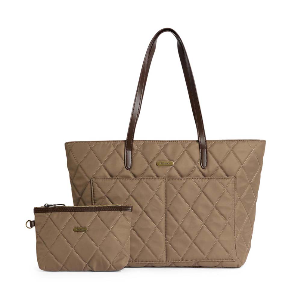 Ladies Quilted Tote Bag In Sand