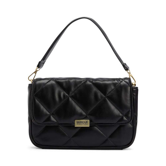 Ladies Soft Quilt Shoulder Bag In Black