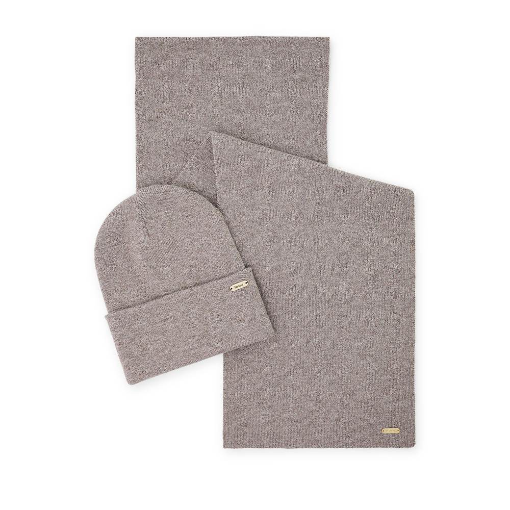 Ladies Winona Beanie & Scarf Gift Set In Taupe