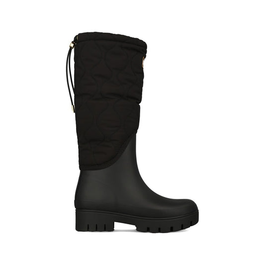 Ladies Marnie Quilted Tall Welly In Black