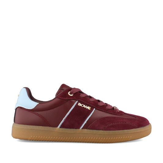 Ladies Chilliers Laced Trainer In Burgandy