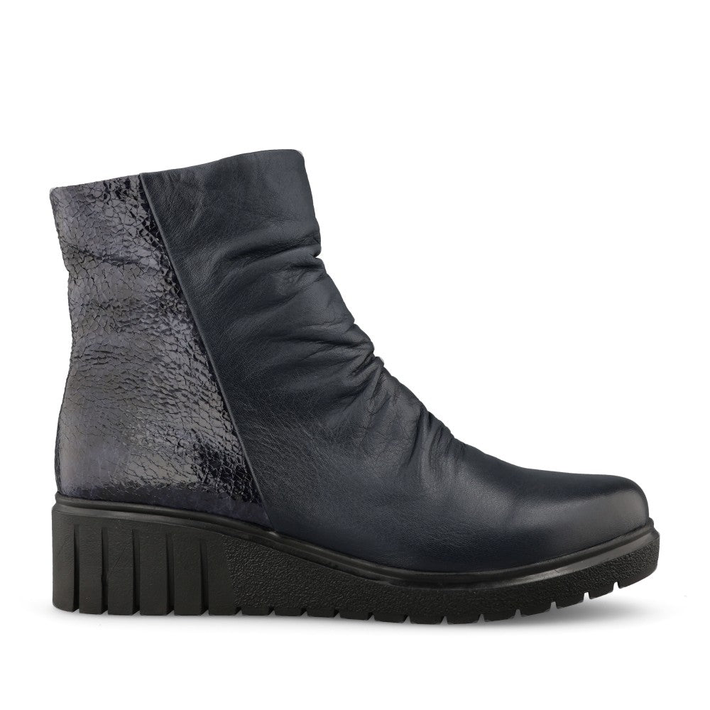 Ladies Adlee Ulb443 Wedge Ankle Boot In Navy