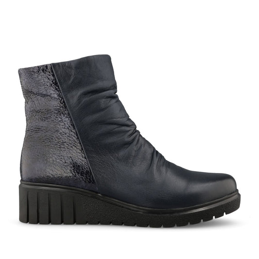 Ladies Adlee Ulb443 Wedge Ankle Boot In Navy