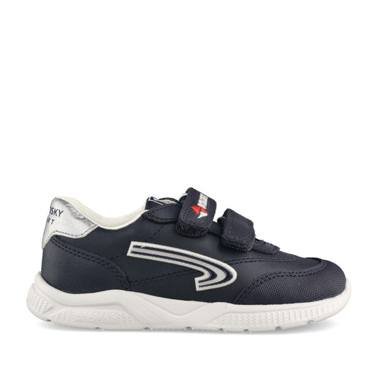 Boys 204020 Double Velcro Shoe In Navy