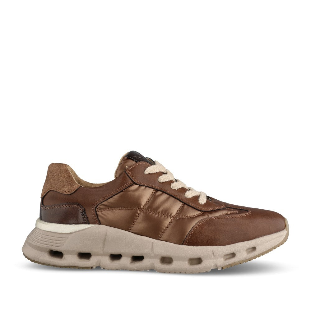 Ladies Yalova Laced Trainer In Brown