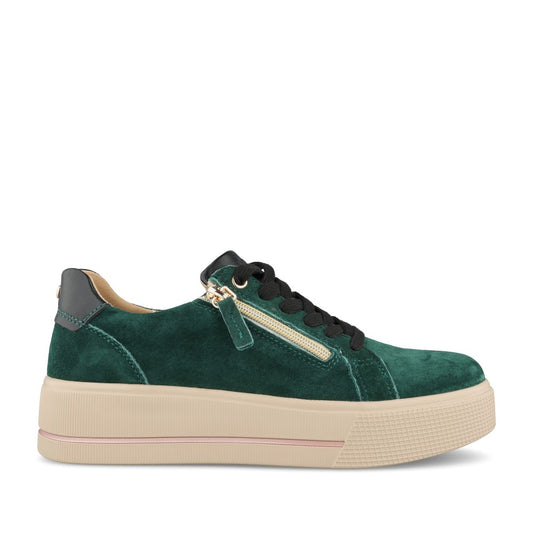 Ladies Ravenna Laced Trainer In Green