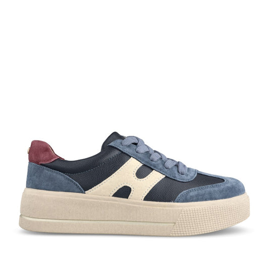 Ladies Cremona Laced Trainer In Navy Multi