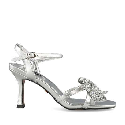 Ladies Kiss An Angel Medium Heel Sandal In Silver
