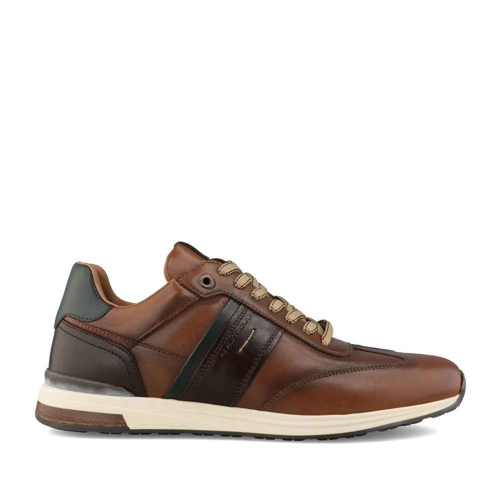 Mens 14050 Slow Laced Trainer In Cognac