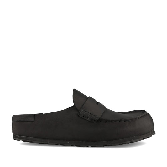 Mens 1029711 Naples Oiled Leather Mule In Black