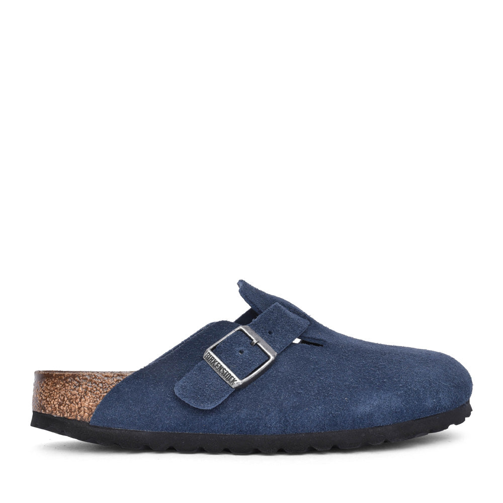 Ladies 1030902 Boston Suede Leather Clog In Navy