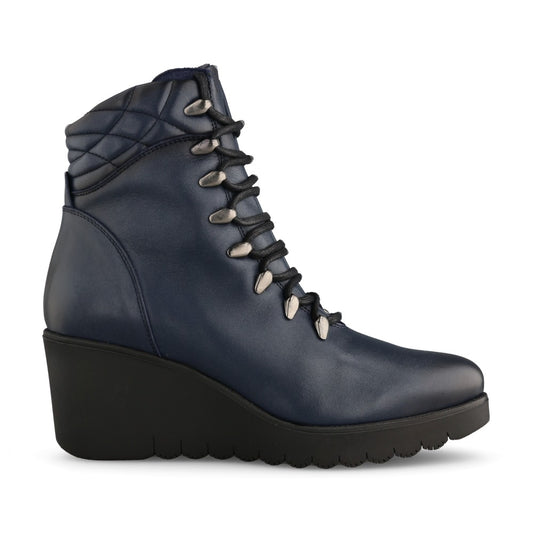 Ladies 15-1126 Wedge Ankle Boot In Blue