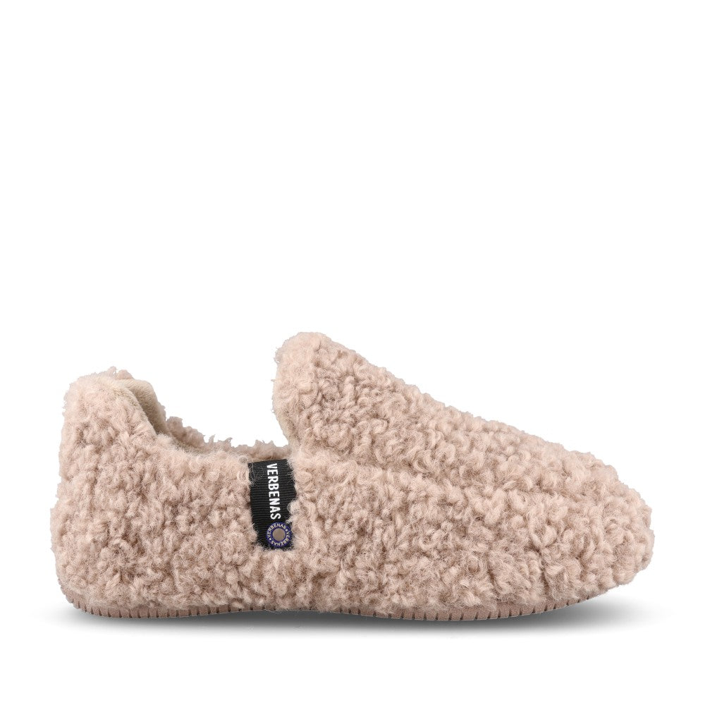 Ladies Yuk Curly Slipper In Camel