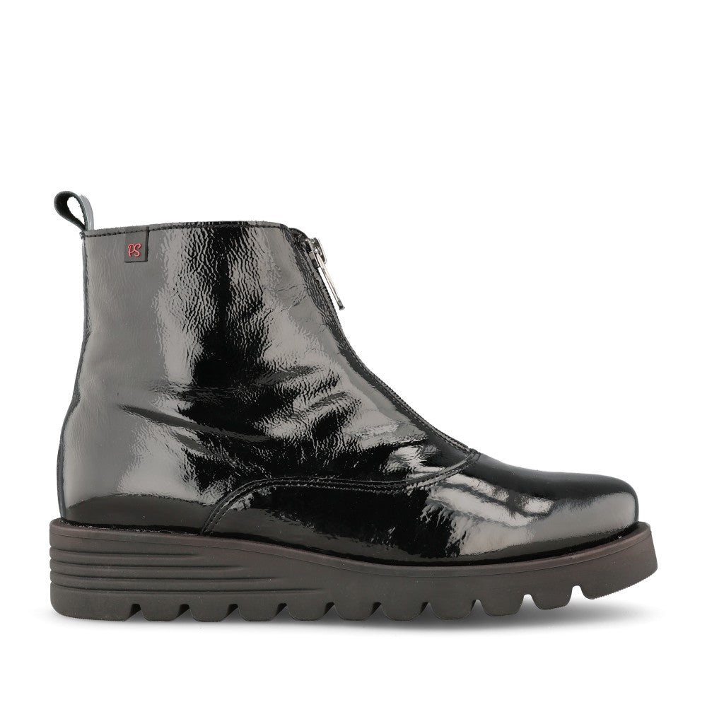 Ladies 21544 Wedge Ankle Boot In Black